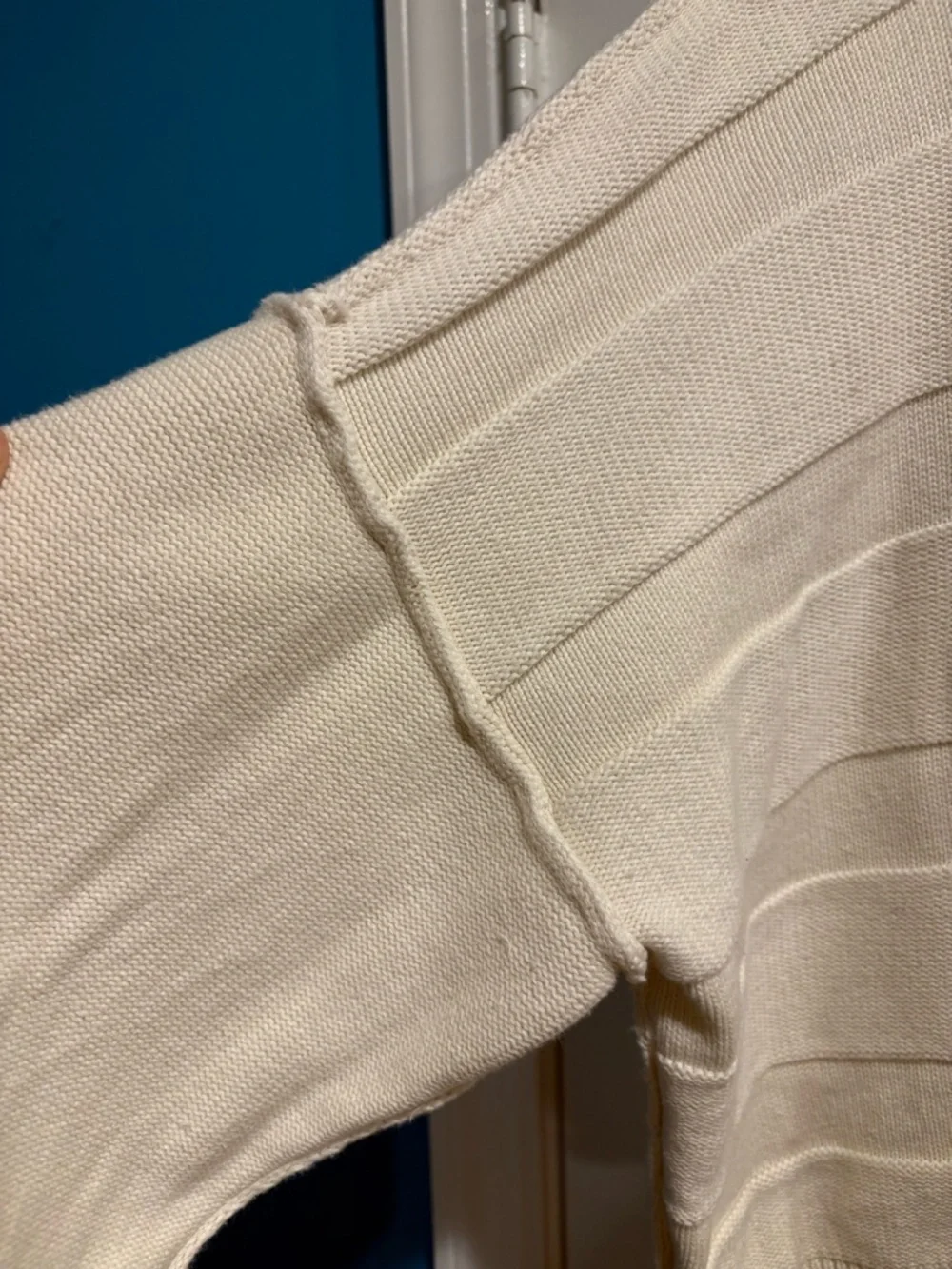 Pistola Cropped Sweater off white cotton boxy cream sz XL - Picture 2 of 6